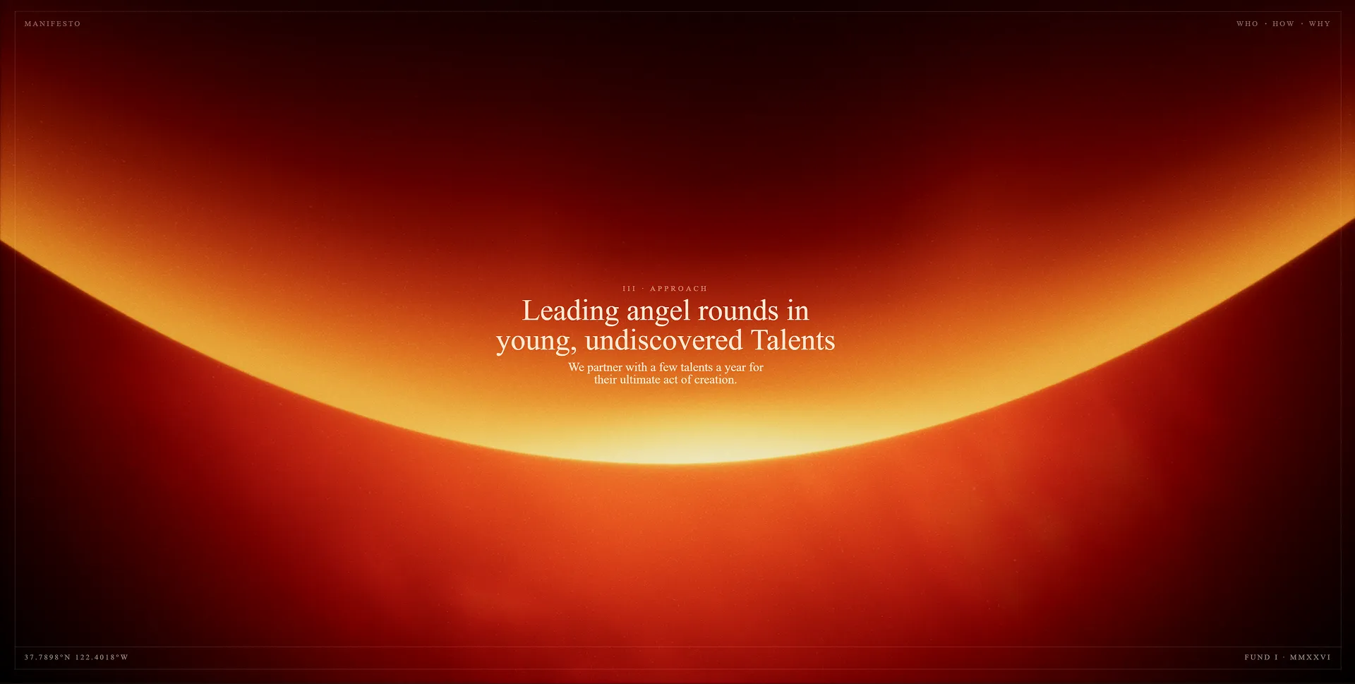CHAOTICA approach section introducing angel rounds for undiscovered talent