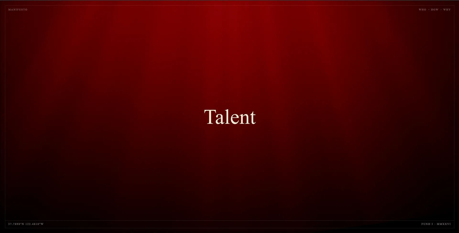 CHAOTICA talent section on a deep red-to-black gradient